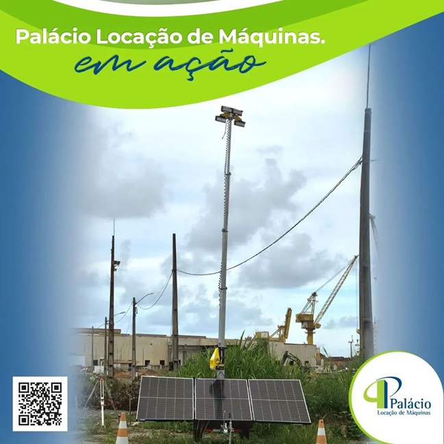 Nossa Torre de Iluminação com Energia Solar em ação